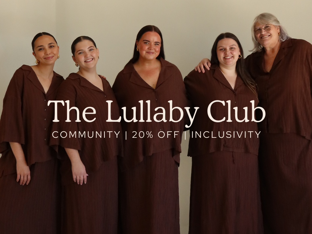 The Lullaby Club fit finder community members sizes xs-3xl in brown crepe