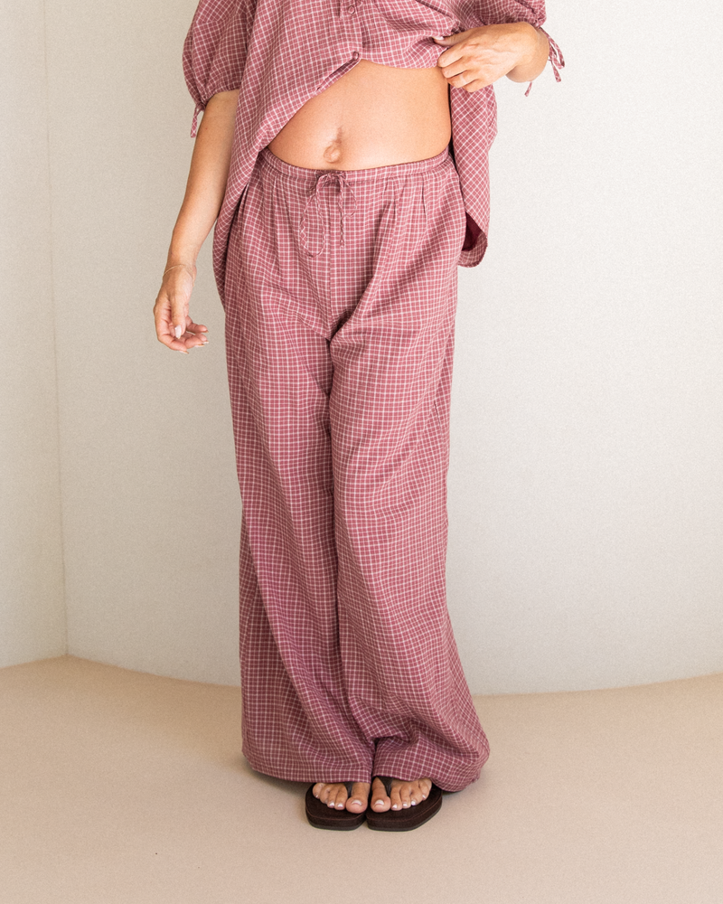 Lola Pants | Merlot Gingham