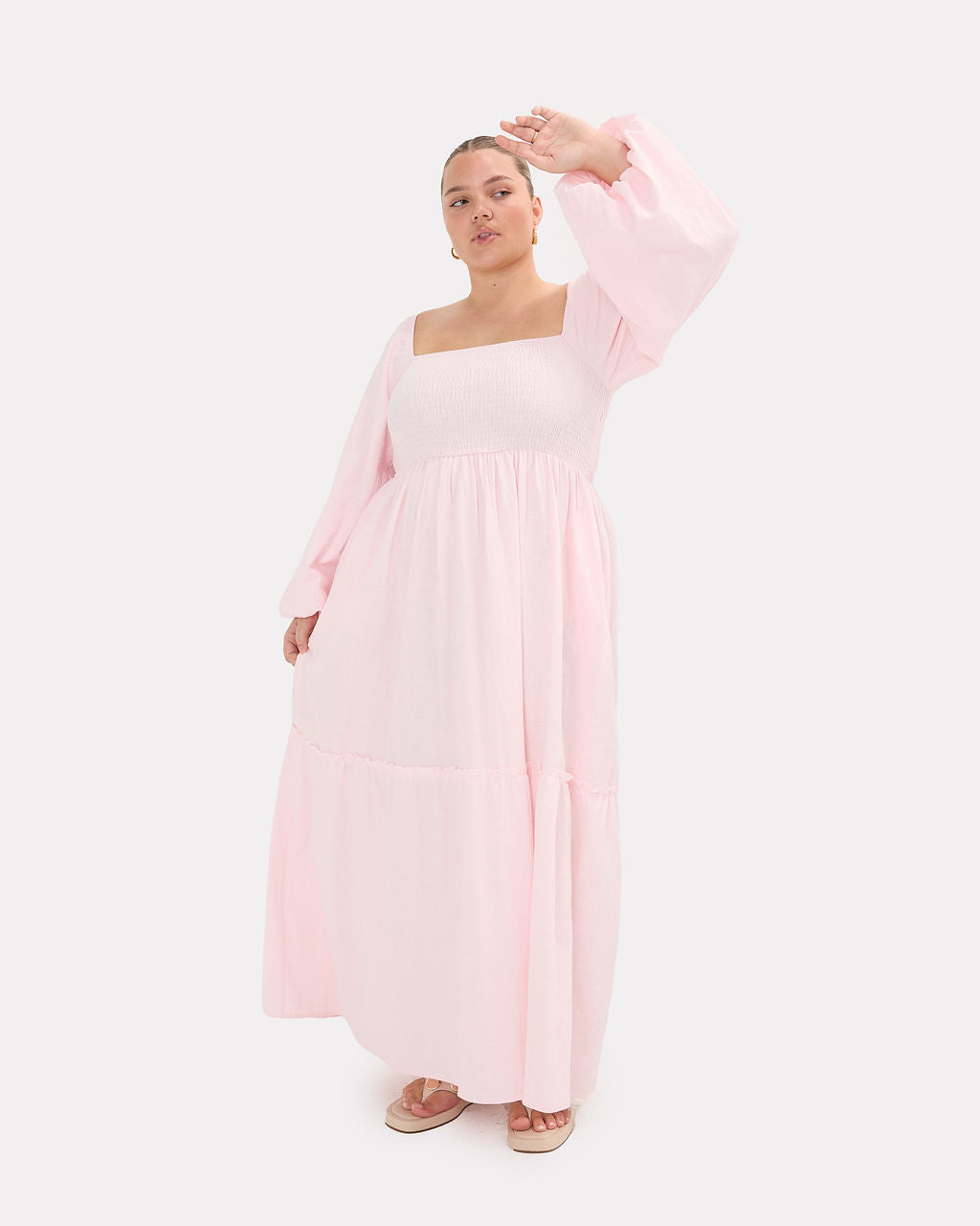 Izzy Maxi Dress in Pink | Maternity Friendly Dress | The Lullaby Club