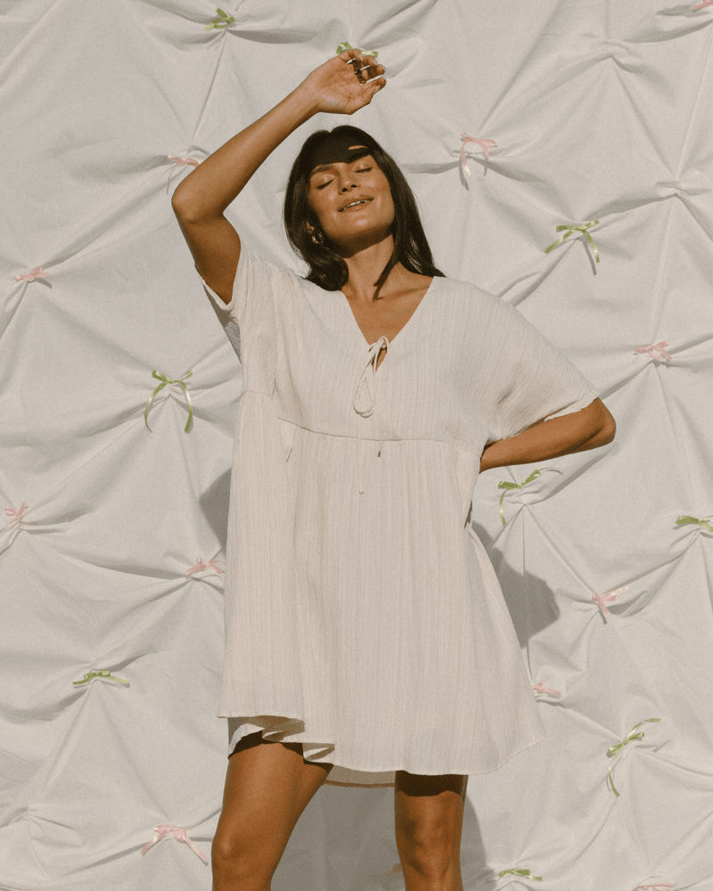 FINAL SALE | Lainey Mini Dress | Cream Crepe