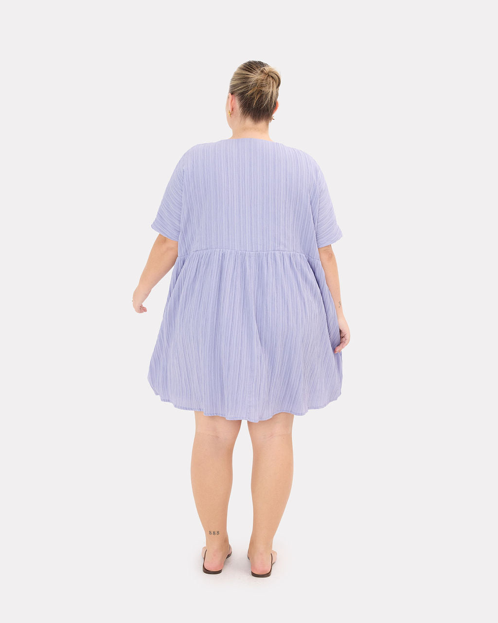 Lainey Mini Dress in Purple Crepe - Extended Size Range AU 6-26 - The Lullaby Club
