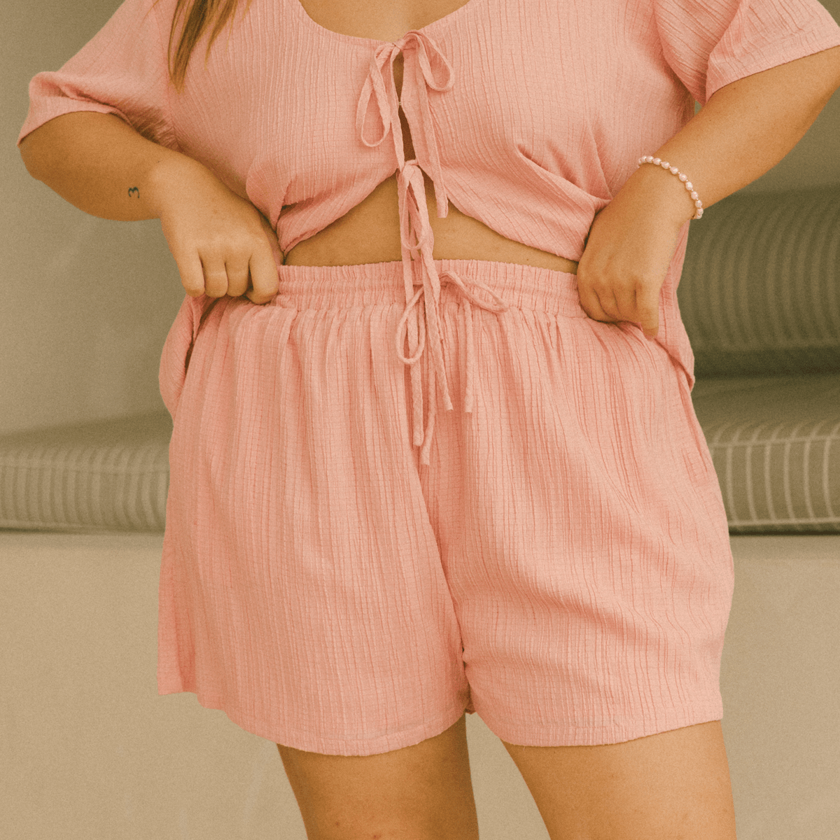 Matilda Shorts Pink Crepe | Relaxed & Size-Inclusive Loungewear