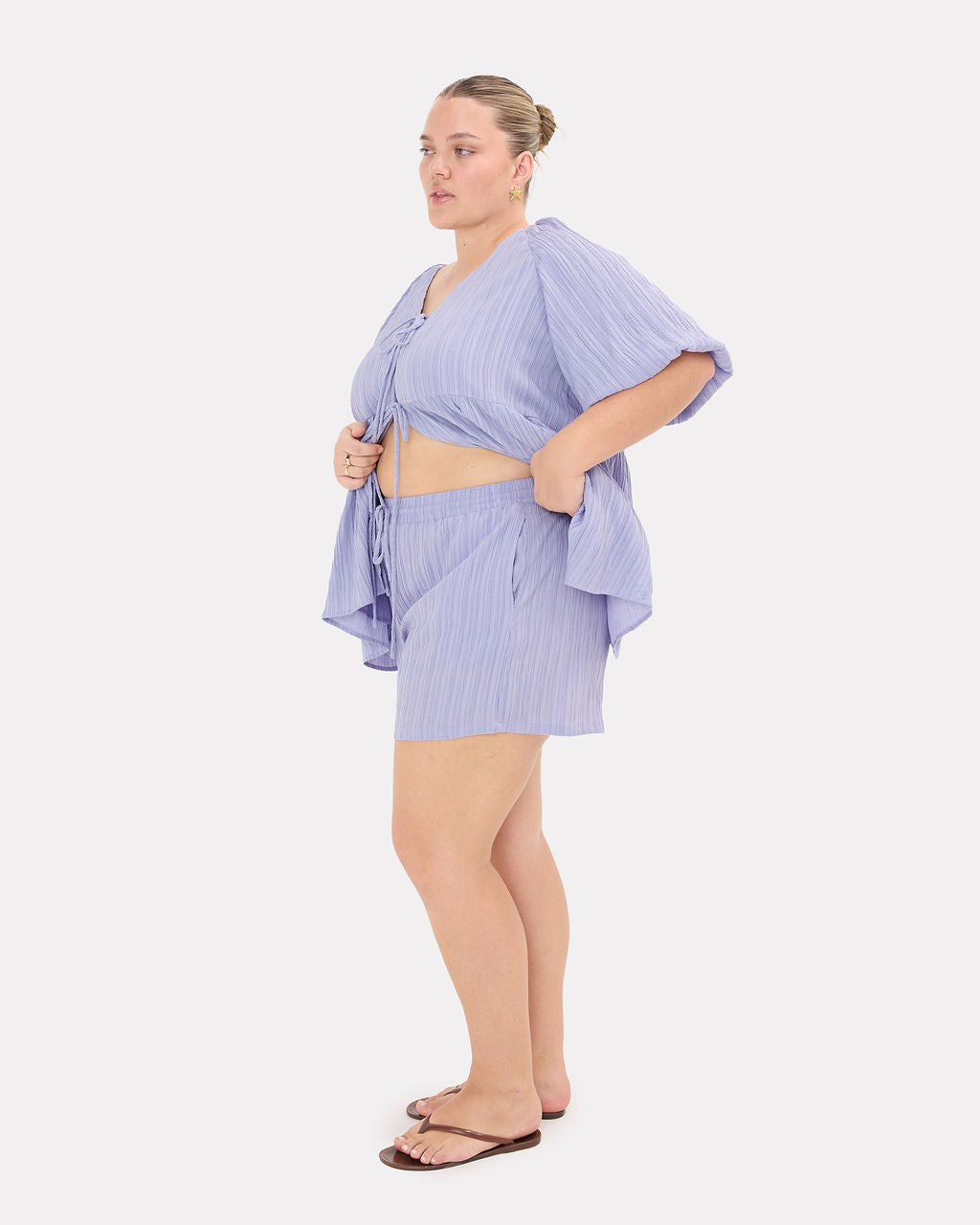 Matilda Shorts in Purple Crepe - Extended Size Range AU 6-26 - The Lullaby Club