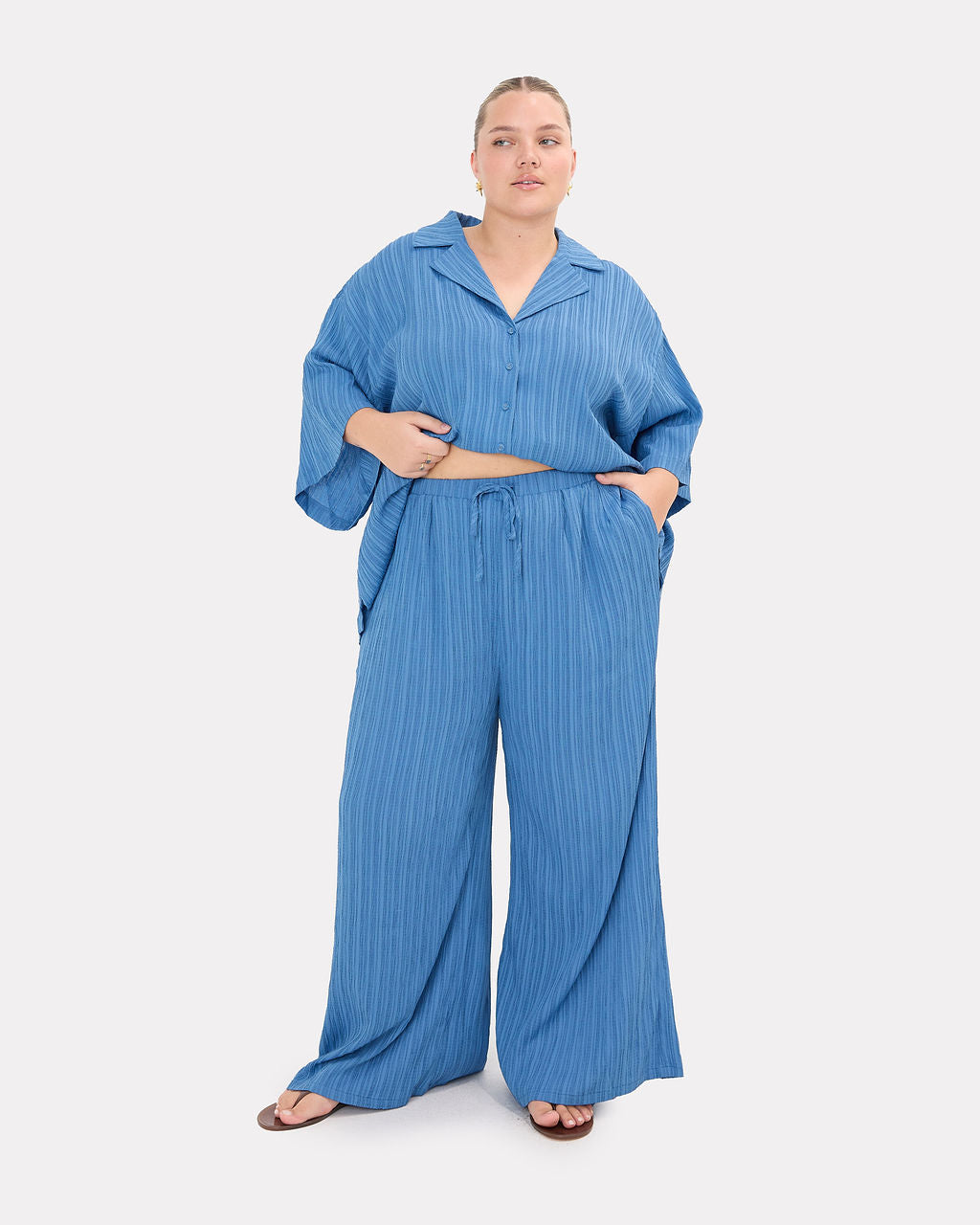 Posey Pants in Dark Blue Crepe - Maternity Friendly Pants - The Lullaby Club