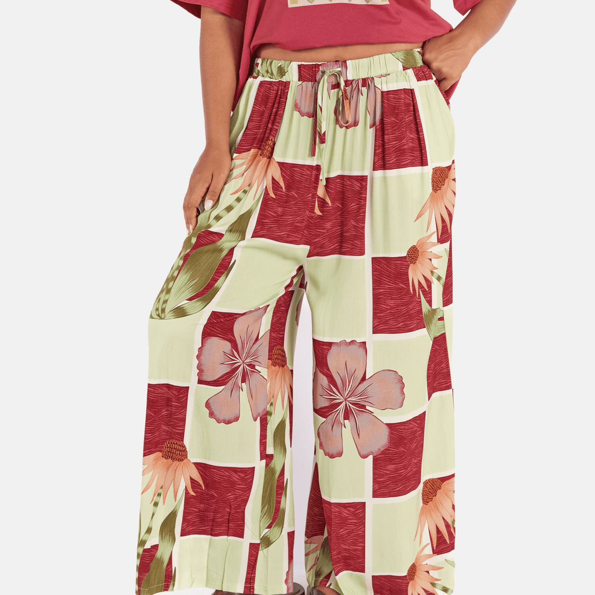 Posey Pants in Flora Tile | Women's Wide Leg Pants AU Sizes 6–26