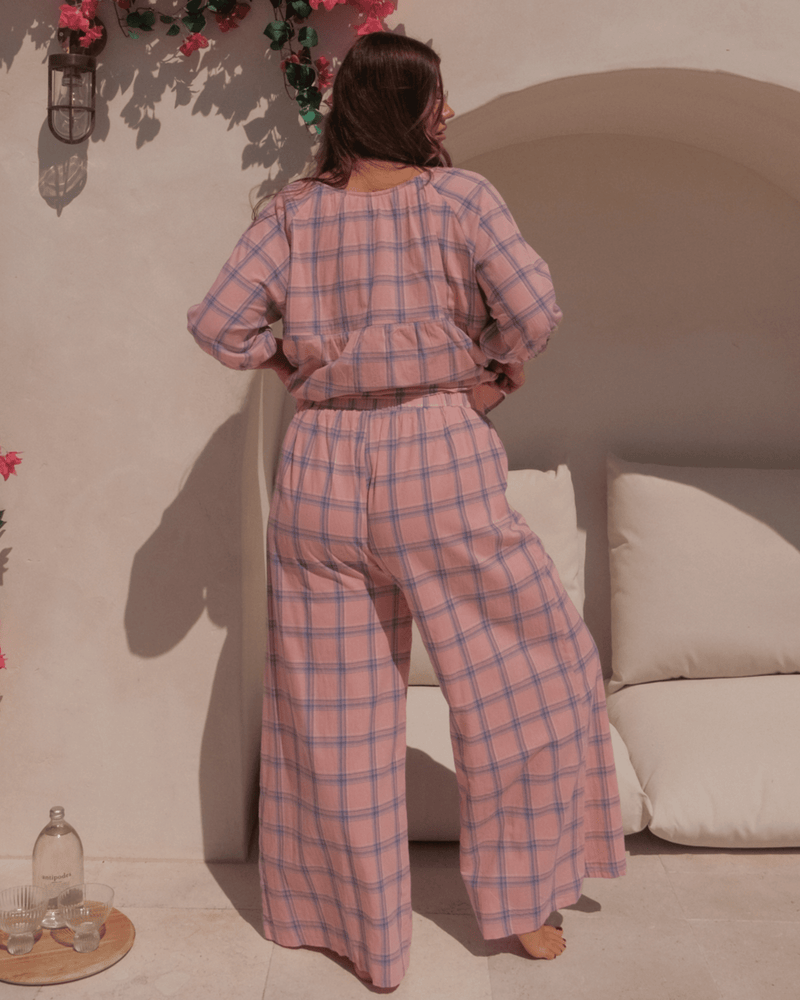 FINAL SALE | Posey Pants | Pink & Blue Gingham