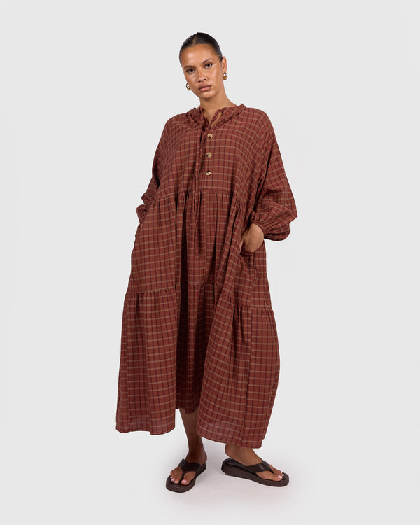 Maxi Avalon Smock | Maple Gingham