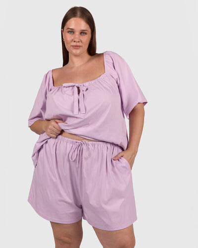 Ocean PJ Shorts | Lilac Mist