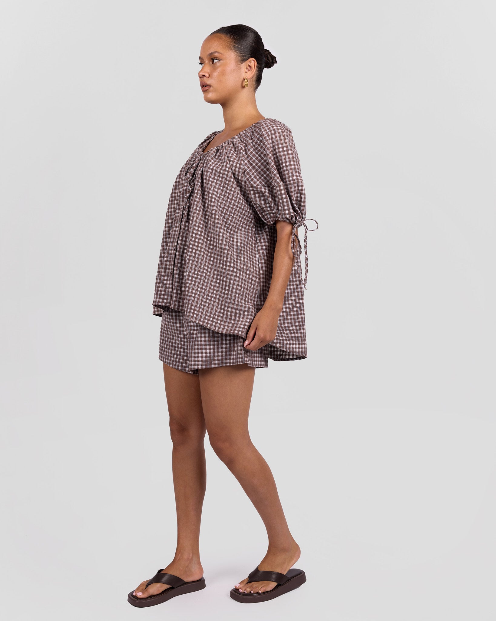 Matilda Shorts in Walnut Gingham | Women's Shorts AU Sizes 6–26