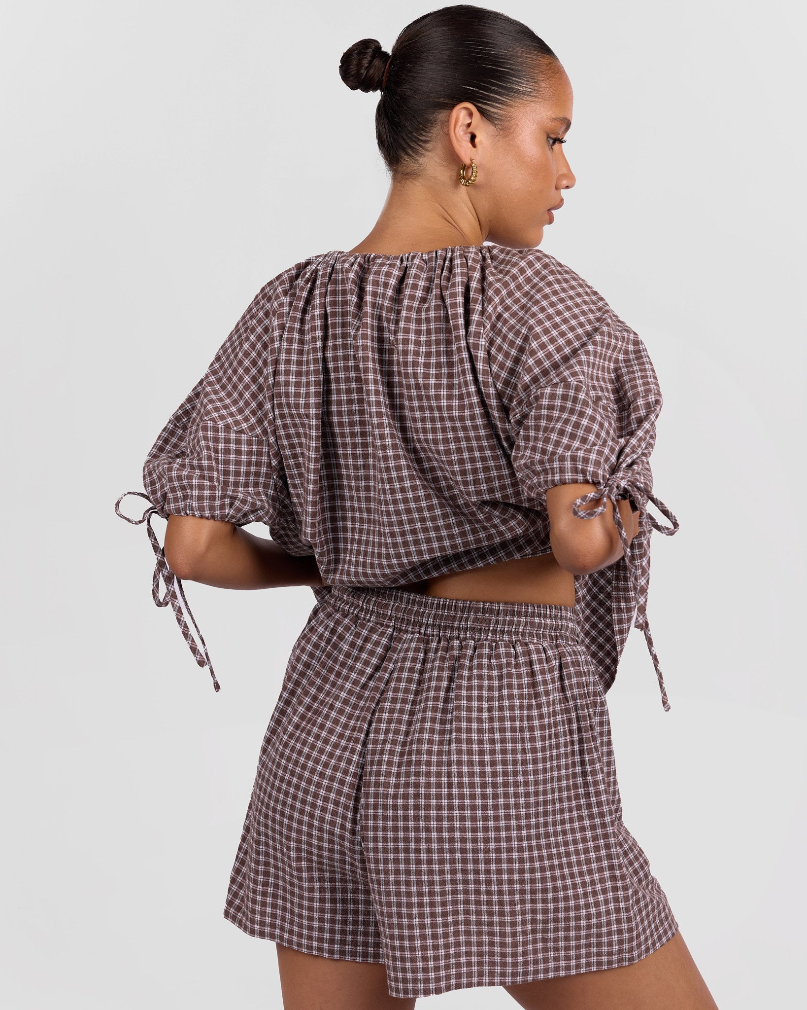 Matilda Shorts in Walnut Gingham | Women's Shorts AU Sizes 6–26
