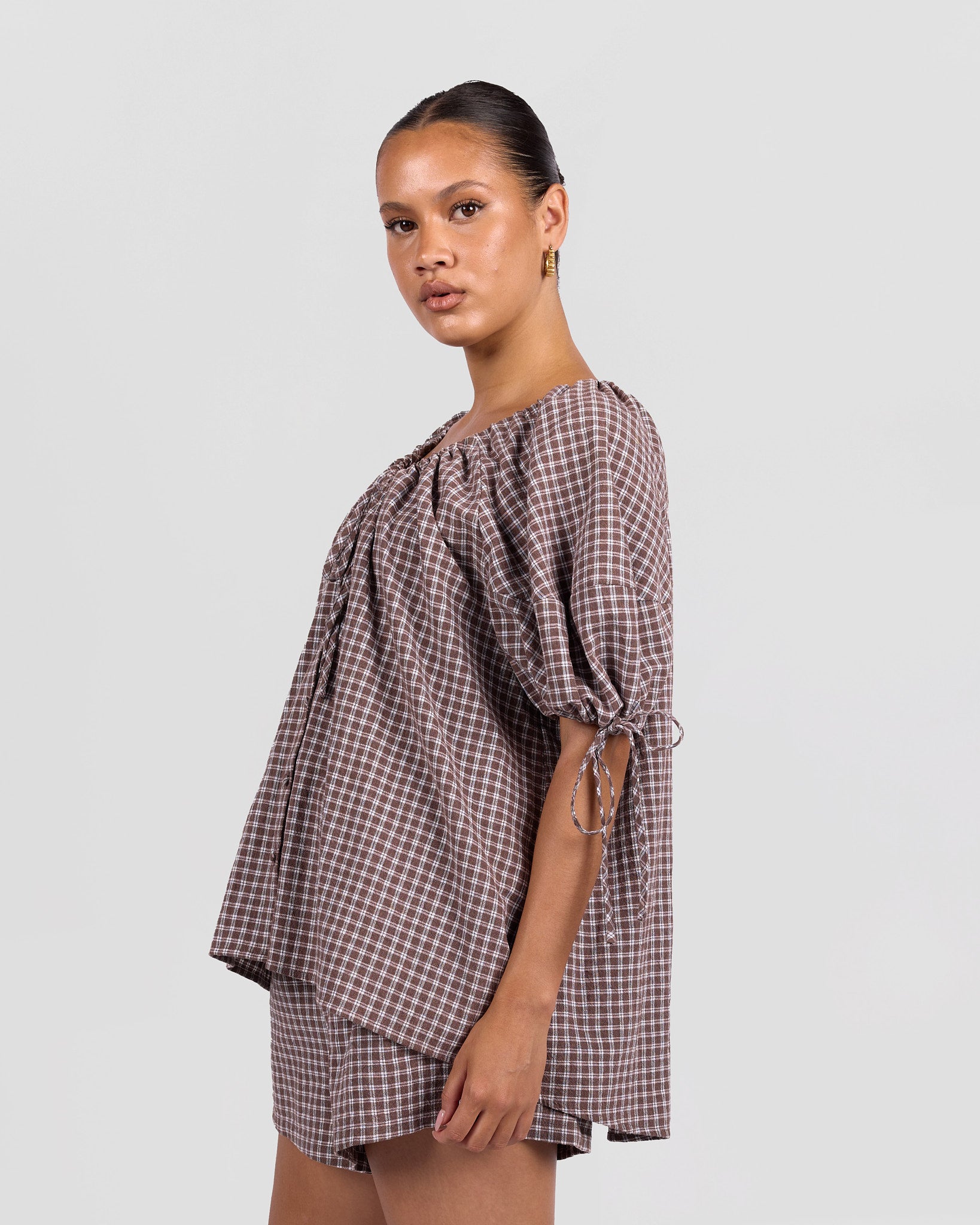 Harvey Top | Walnut Gingham – The Lullaby Club