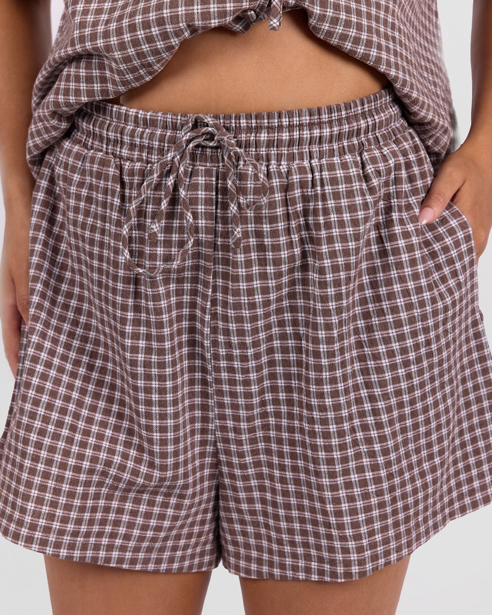 Matilda Shorts in Walnut Gingham | Women's Shorts AU Sizes 6–26