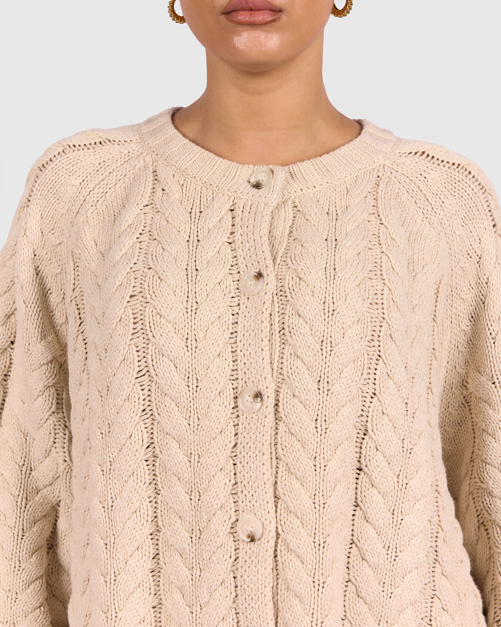 【ベージュ（27）】Lindsey Rib Knit Cardigan Les Tricots D'o | Audrey Rib Cardigan - Beige – Bon Emil