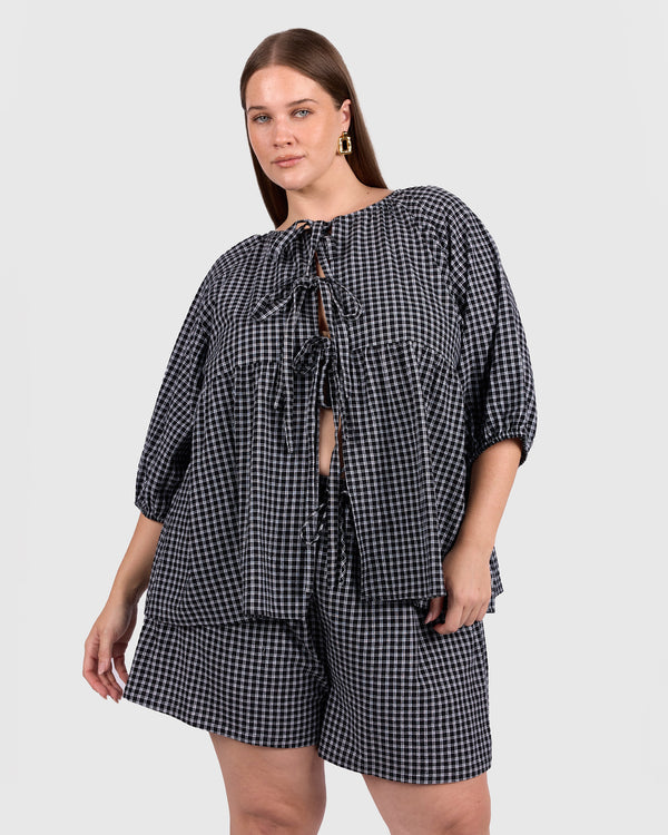 Florence top | Midnight Gingham