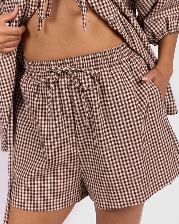 Matilda Shorts | Toffee Gingham