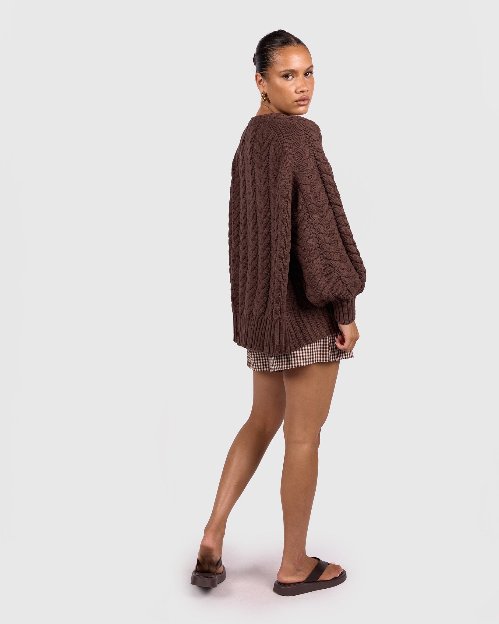 Georgia Knit Cardi in Chocolate | Breastfeeding Friendly Women's