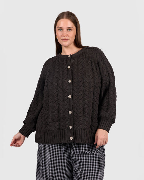 Georgia Knit Cardi in Charcoal | Breastfeeding Friendly Women's