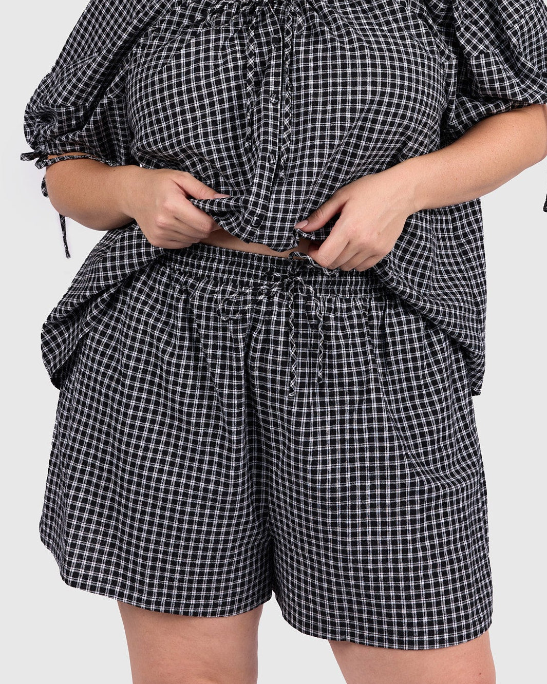 Matilda Shorts in Midnight Gingham | Women's Shorts AU Sizes 6–26