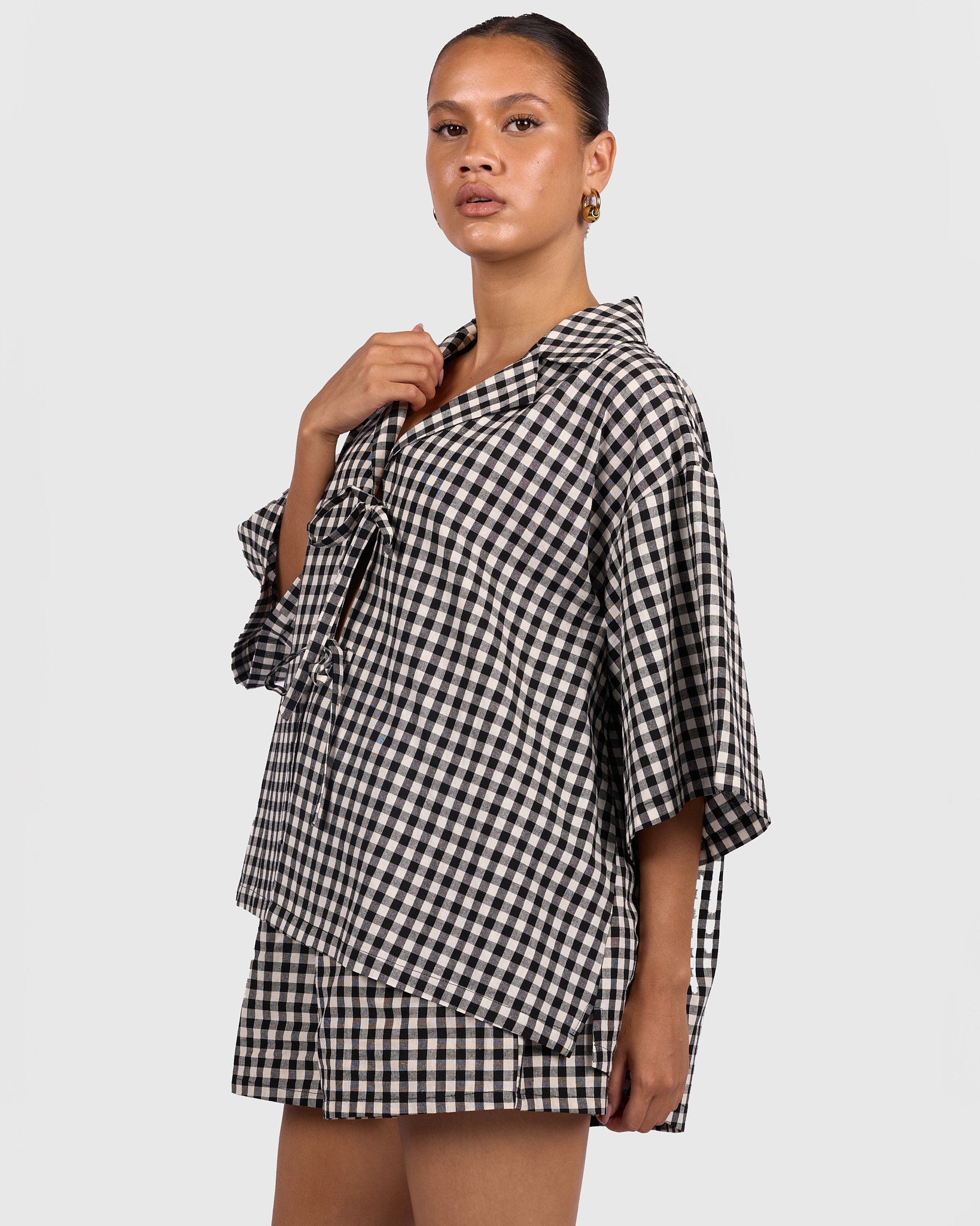 Billie Shirt in Black Gingham | Breastfeeding Friendly Women's