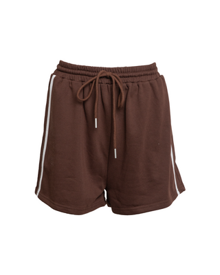 Essentials Track Shorts | Brown & White