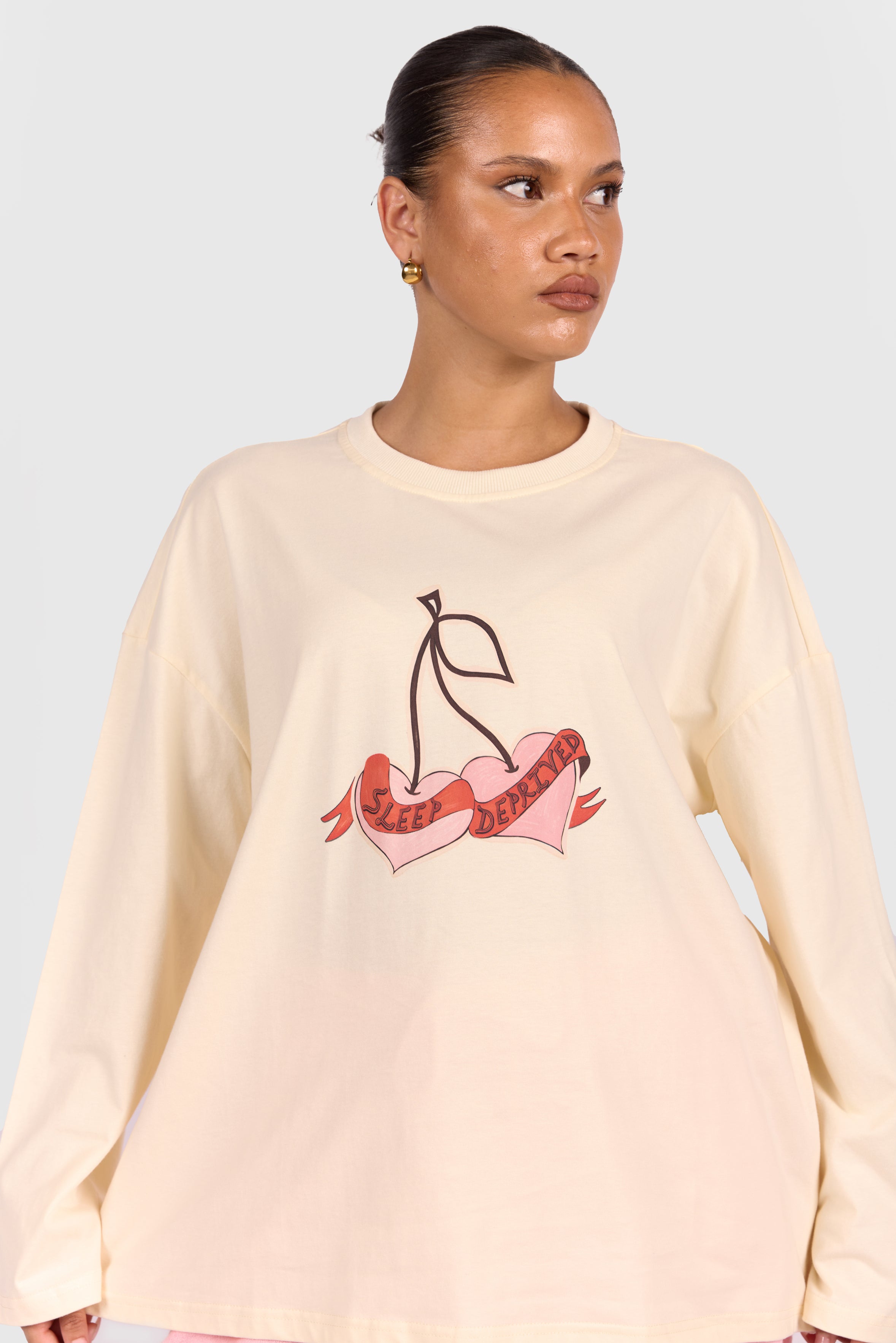 Essentials Long Sleeve Tee — Cherry Hearts | Nursing & Maternity