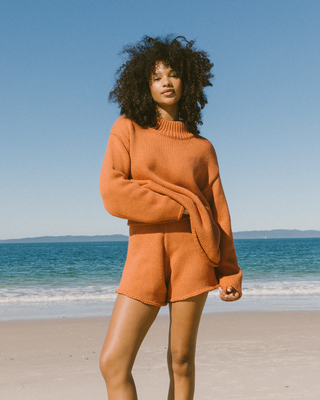 Orange knit deals shorts