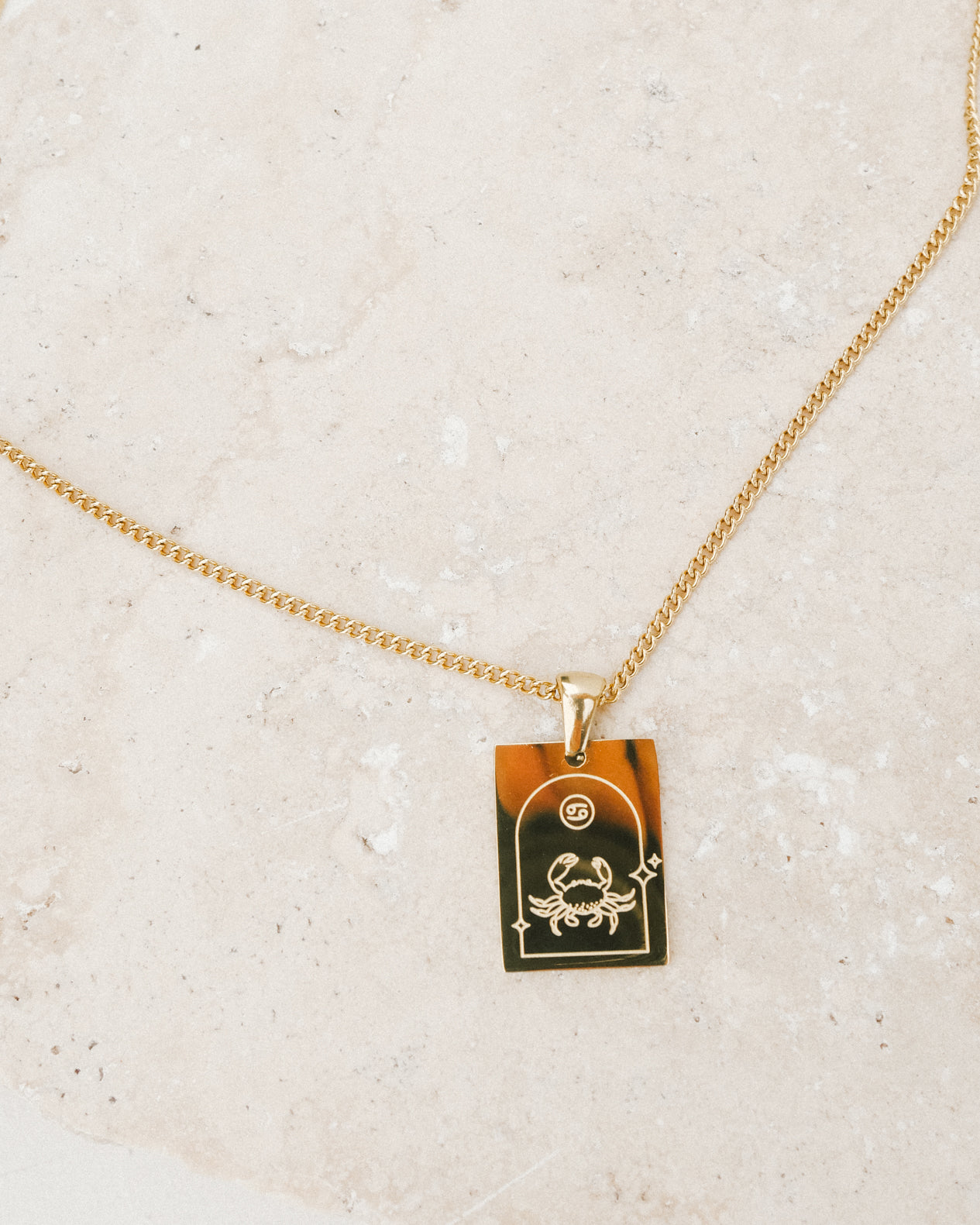 Celeste & Rae 14k Gold Dipped Zodiac Cancer Necklace - Gold : Target