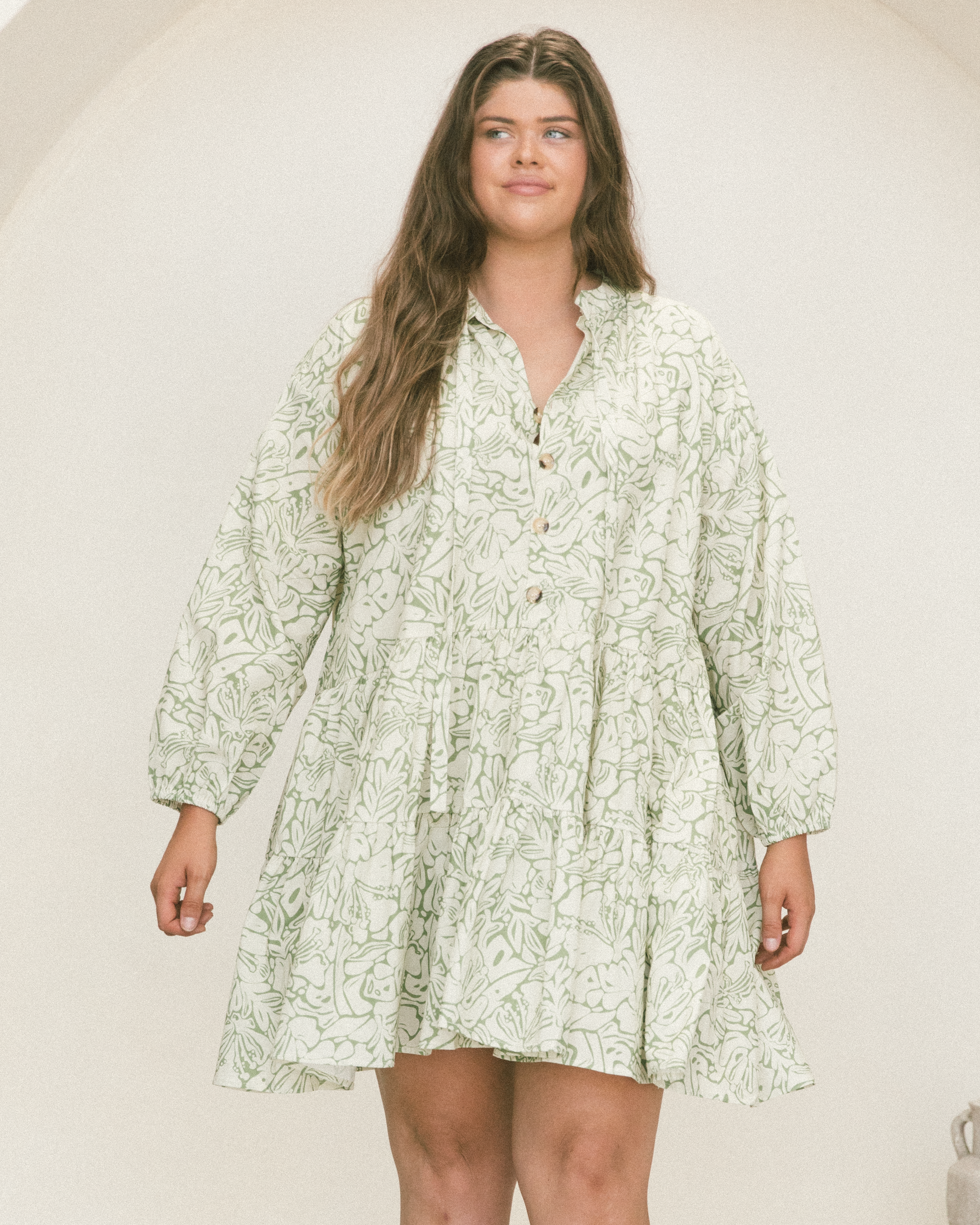 Flowers in her hair store smock detail tunic top