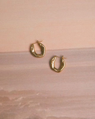 Geo Hoop Earrings | Gold