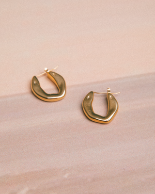 Geo Hoop Earrings | Gold