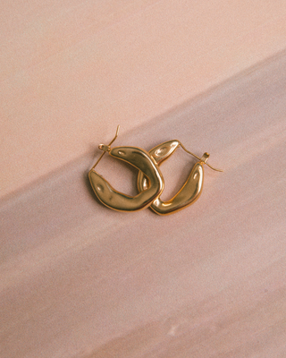 Geo Hoop Earrings | Gold