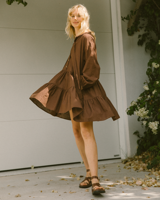 Avalon Smock Dress | Brown