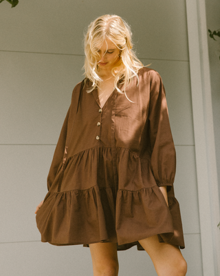 Avalon Smock Dress | Brown