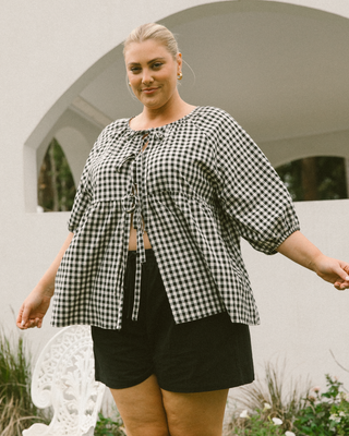 Florence Top | Black Gingham