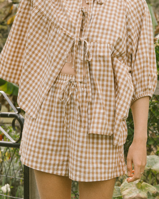 Florence Top | Caramel Gingham