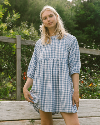 Florence Mini Dress | Blue Gingham (PRE-ORDER)