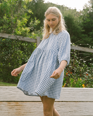 Florence Mini Dress | Blue Gingham