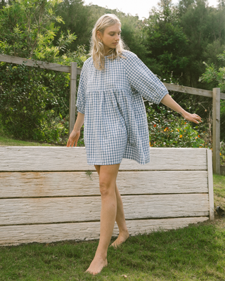 Florence Mini Dress | Blue Gingham (PRE-ORDER)