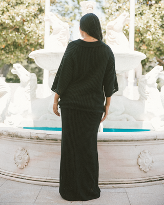 Mia Crochet Maxi Skirt | Black