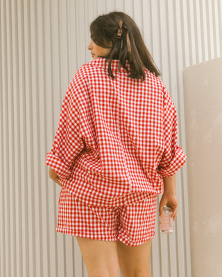 Women's Lounge Set | Red Gingham