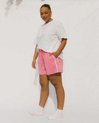 Essentials Track Shorts | Pink & White