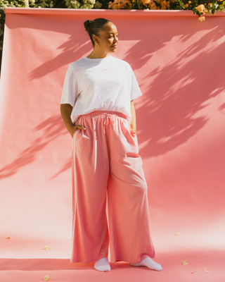 Essentials Pants | Pink & White