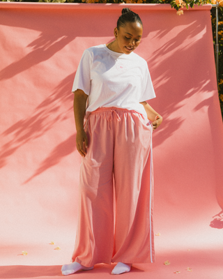 Essentials Pants | Pink & White