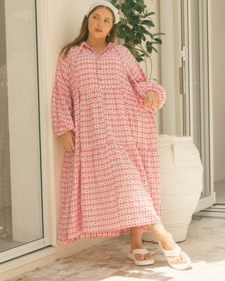 Maxi Avalon Smock Dress | Gingham Hearts