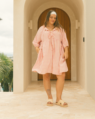 Florence Mini Dress | Pink/Yellow Gingham