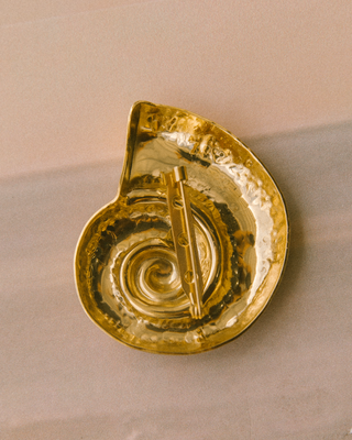 Golden Nautilus Brooch