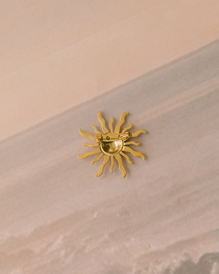 Golden Sunburst Brooch