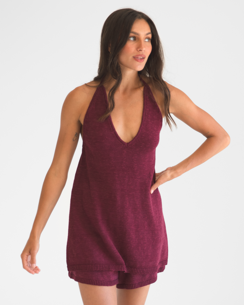 Angela Knit Halter | Wine