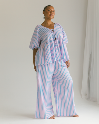 Frankie Top | Purple & Blue Stripe