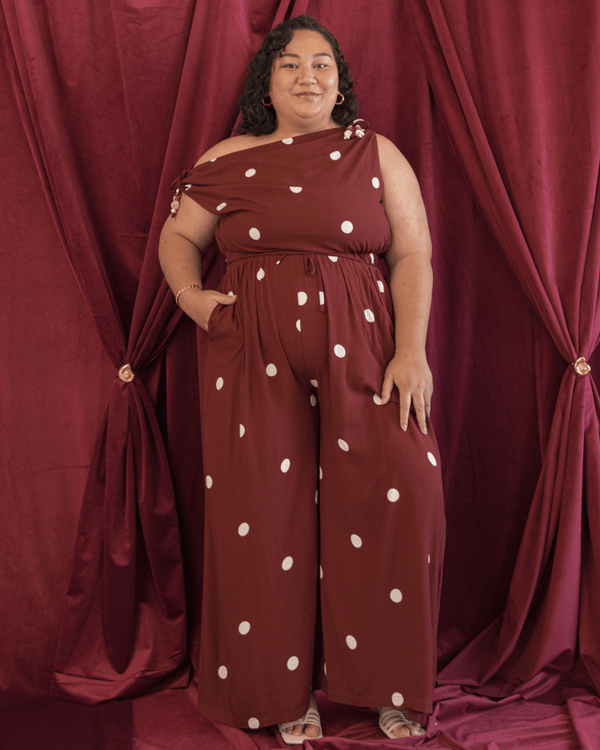 Alara Top | Mahogany Polka Dot